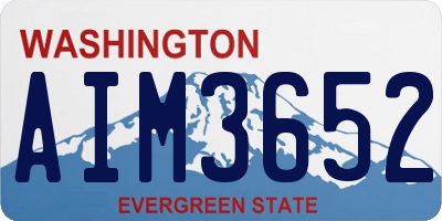 WA license plate AIM3652