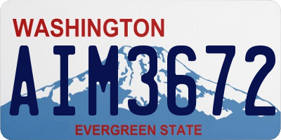 WA license plate AIM3672
