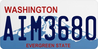 WA license plate AIM3680