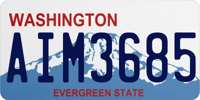 WA license plate AIM3685