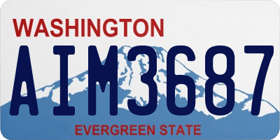 WA license plate AIM3687