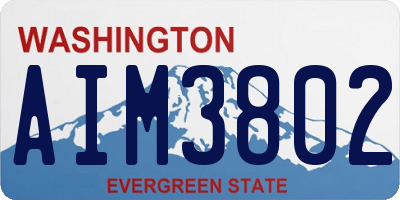 WA license plate AIM3802