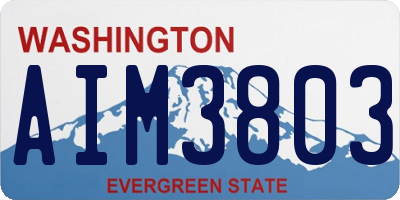 WA license plate AIM3803