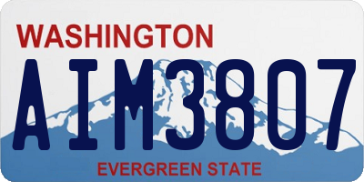 WA license plate AIM3807