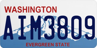 WA license plate AIM3809