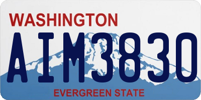 WA license plate AIM3830