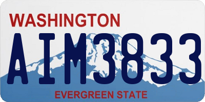 WA license plate AIM3833