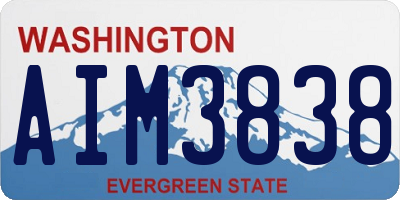 WA license plate AIM3838