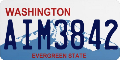 WA license plate AIM3842