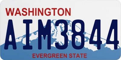 WA license plate AIM3844