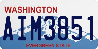 WA license plate AIM3851