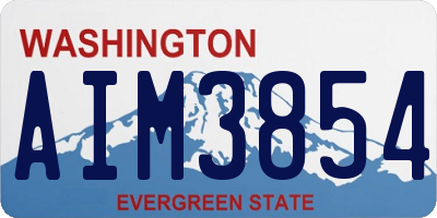 WA license plate AIM3854