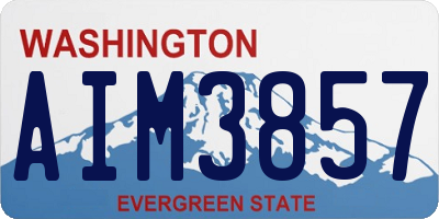 WA license plate AIM3857