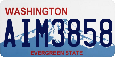 WA license plate AIM3858