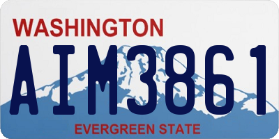 WA license plate AIM3861