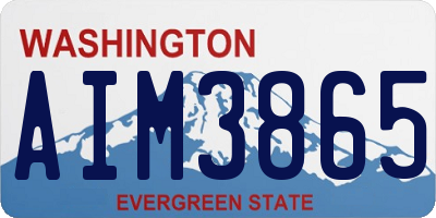 WA license plate AIM3865