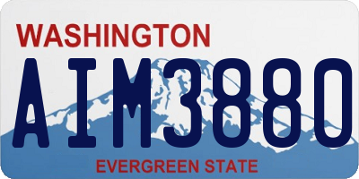 WA license plate AIM3880