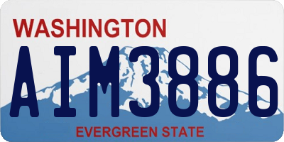 WA license plate AIM3886