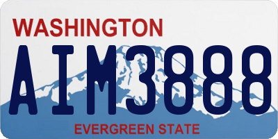 WA license plate AIM3888