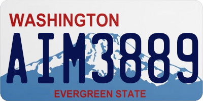 WA license plate AIM3889