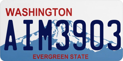 WA license plate AIM3903