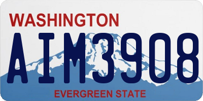 WA license plate AIM3908