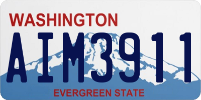 WA license plate AIM3911