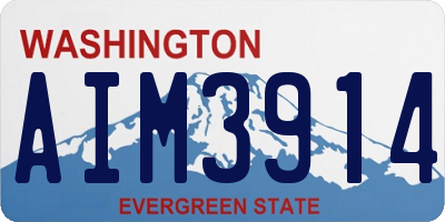 WA license plate AIM3914