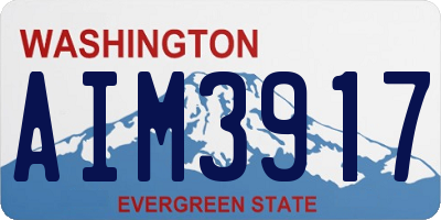 WA license plate AIM3917
