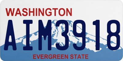 WA license plate AIM3918