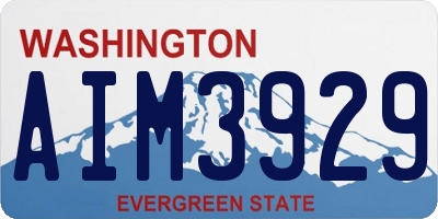 WA license plate AIM3929