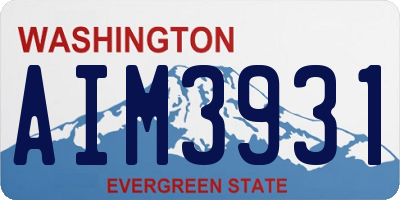 WA license plate AIM3931