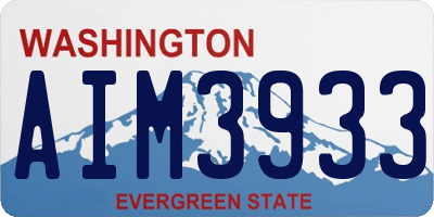 WA license plate AIM3933