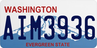 WA license plate AIM3936