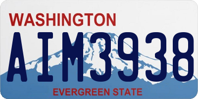 WA license plate AIM3938