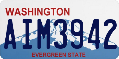 WA license plate AIM3942