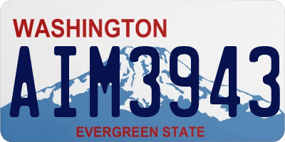 WA license plate AIM3943