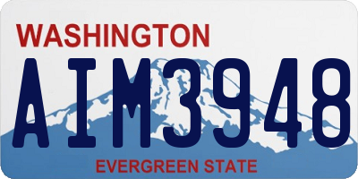 WA license plate AIM3948