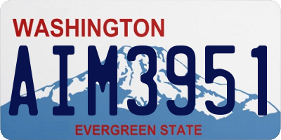 WA license plate AIM3951