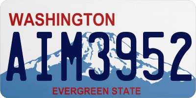 WA license plate AIM3952