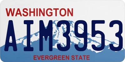 WA license plate AIM3953