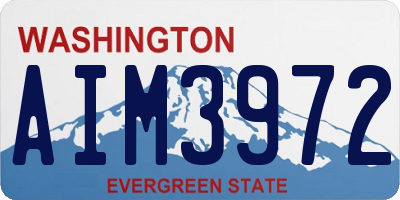 WA license plate AIM3972