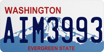 WA license plate AIM3993
