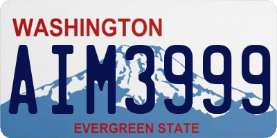 WA license plate AIM3999