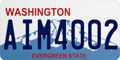 WA license plate AIM4002