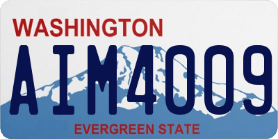 WA license plate AIM4009