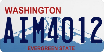 WA license plate AIM4012