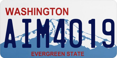 WA license plate AIM4019