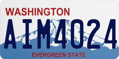 WA license plate AIM4024