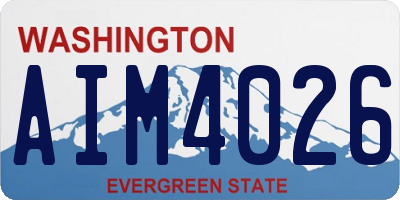 WA license plate AIM4026
